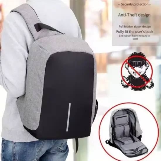 Bolso Mochila Antirrobo Con Cable Usb