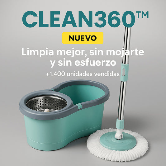 CLEAN360™ – EL TRAPEADOR INTELIGENTE CON ESCURRIDO GIRATORIO